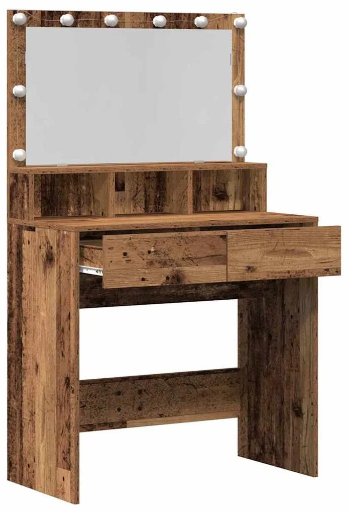 Öltözködőasztal fiókkal Régi fa 80 x 41 x 134,5 cm Faanyag