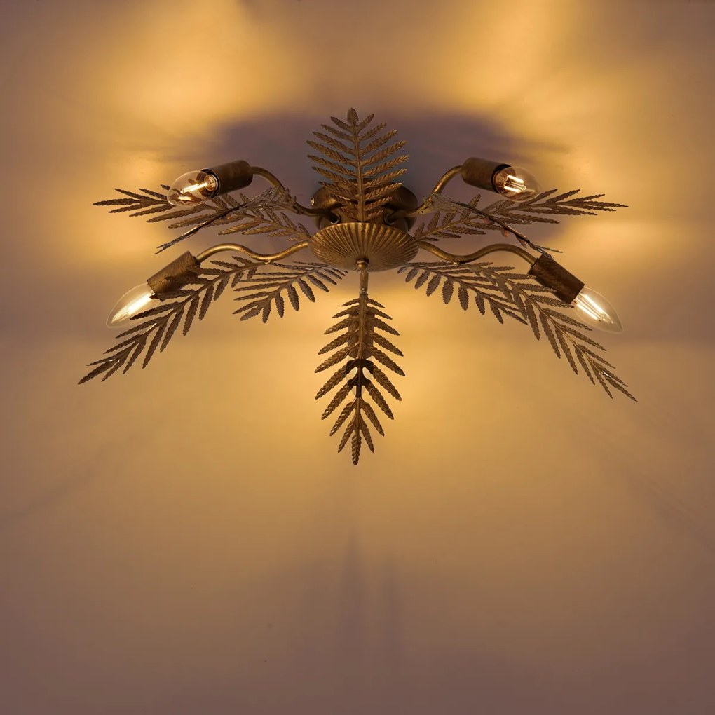 Vintage mennyezeti lámpa arany 70 cm 5-lámpás - Botanica