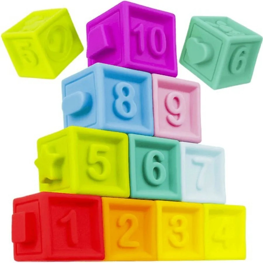 Puha gumi kocka babajáték, 10 db