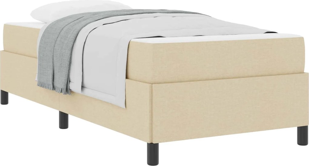 vidaXL Boxrugós ágy matracmal Krém 90 x 190 cm szövet