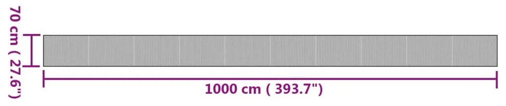 négyszögletű természetes bambusz szőnyeg 70 x 1000 cm