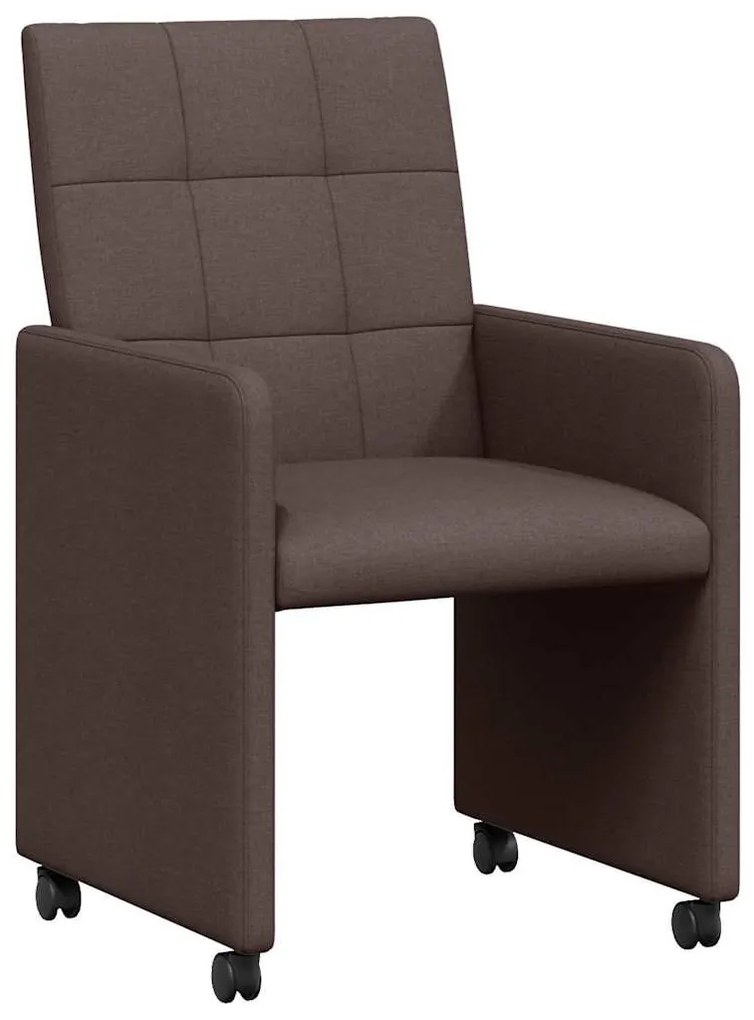 Kerekes Étkező Székek 2 pcs sötétbarna 58 x 65 x 94 cm szövet