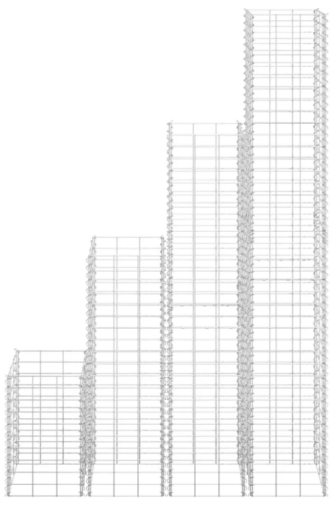 4 db vas gabion magaságyás 30 x 30 x 50 / 100 / 150 / 200 cm
