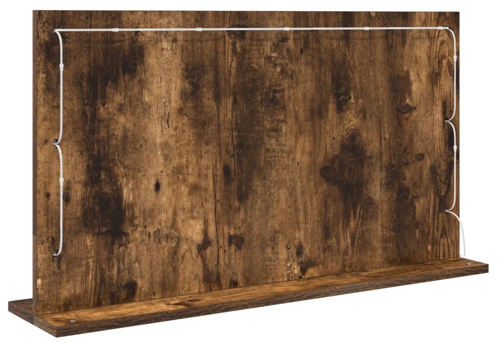pipere tükör Füstölt tölgy, ezüst Fa, üveg 80 x 45 cm Tükör