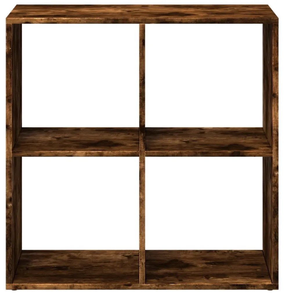 füstös tölgy szerelt fa elválasztó könyvespolc 69,5x29x69,5 cm