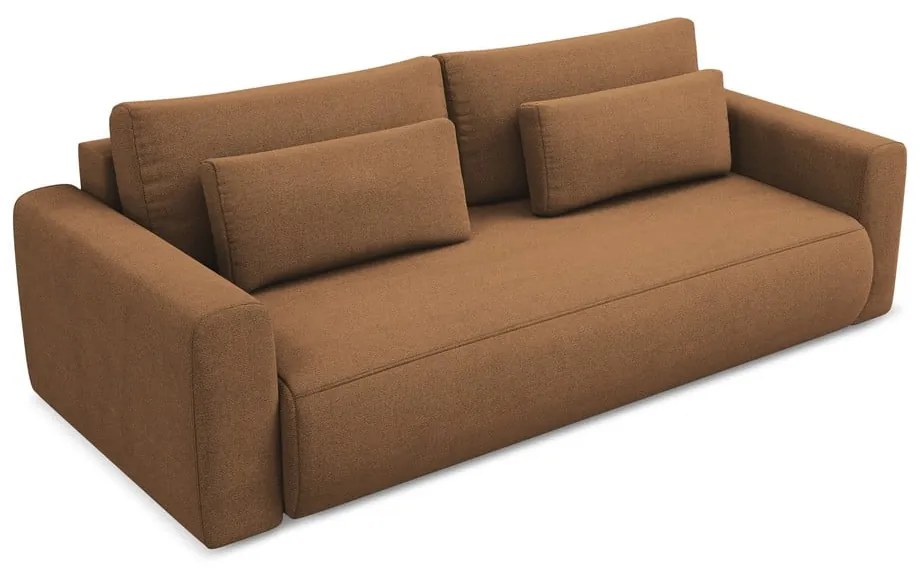 Terrakotta színű kinyitható-tárolóhelyes kanapé 238 cm Kapua – Makamii