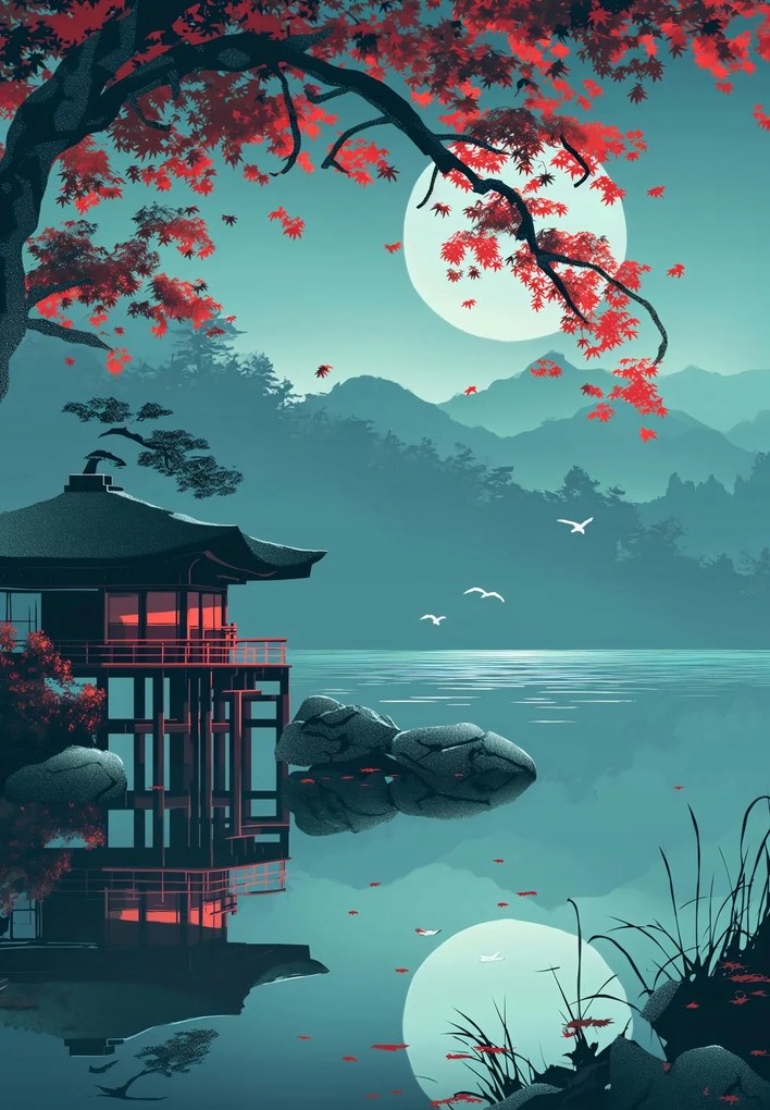 Poszter 68x98cm Japán pavilon