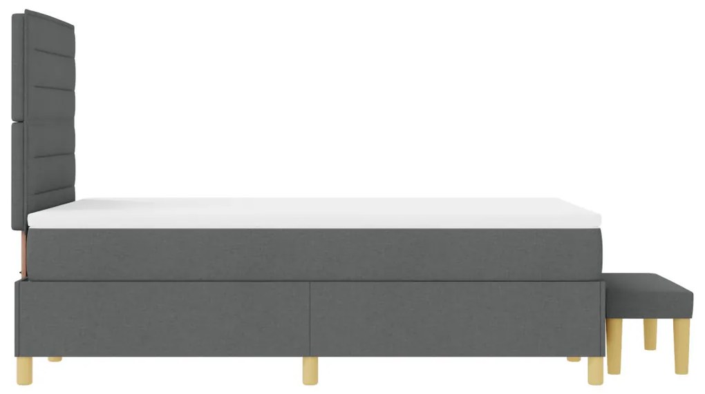 Box Spring Ágy matraccal és paddal Sötétszürke 120x190 cm Szövet