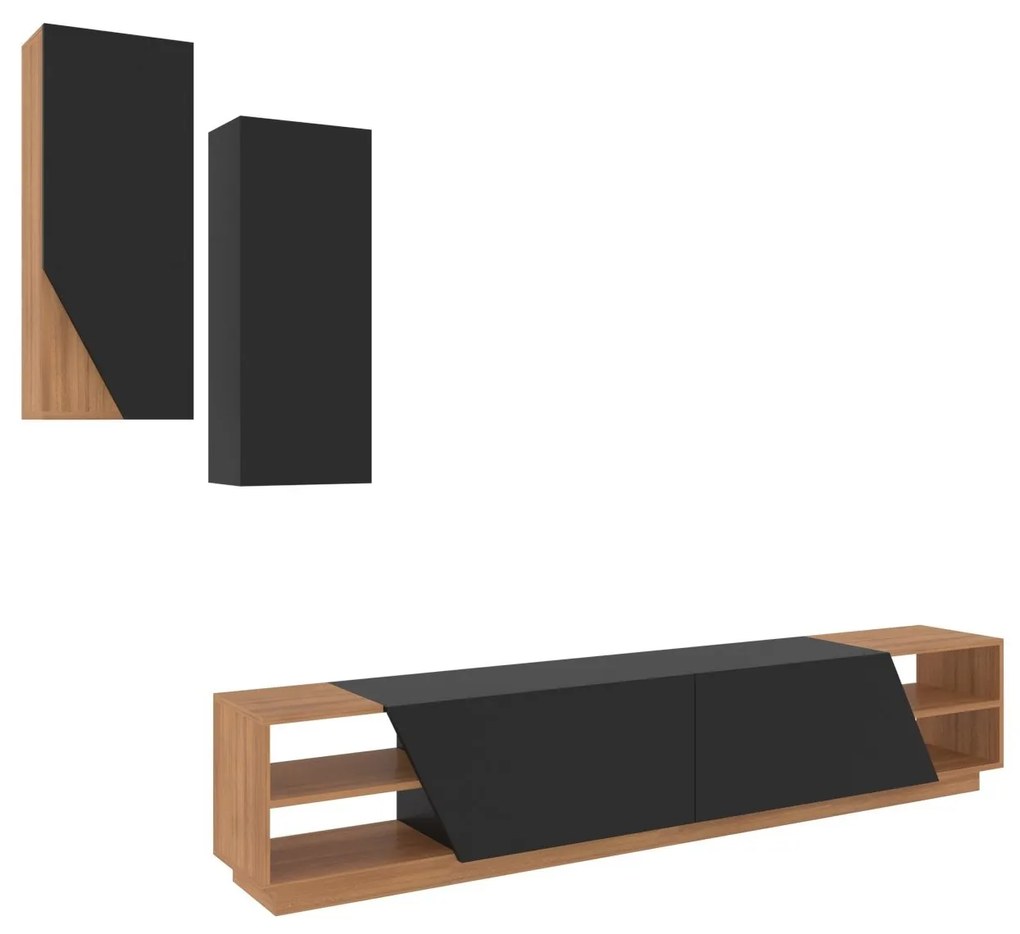 TV szekrény Zebra - Black, Teak