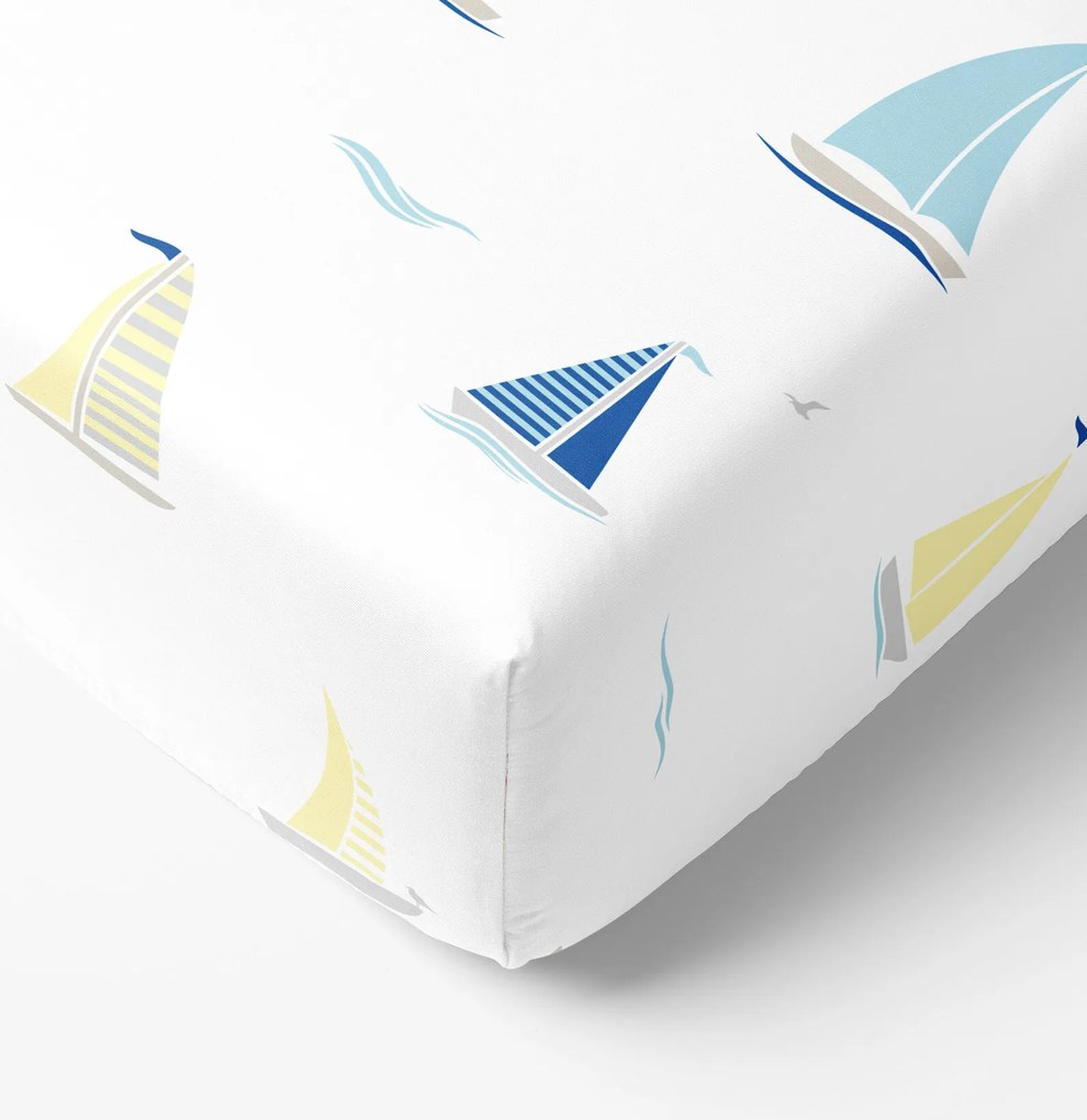 Goldea pamut gumis lepedő - vitorlások 160 x 200 cm