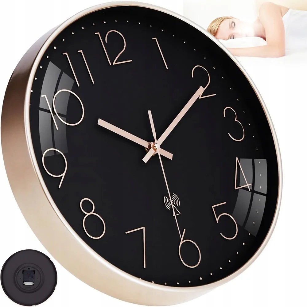 Falióra, 30 CM, Csendes És Érinthetetlen, Kerek Elemes Falióra