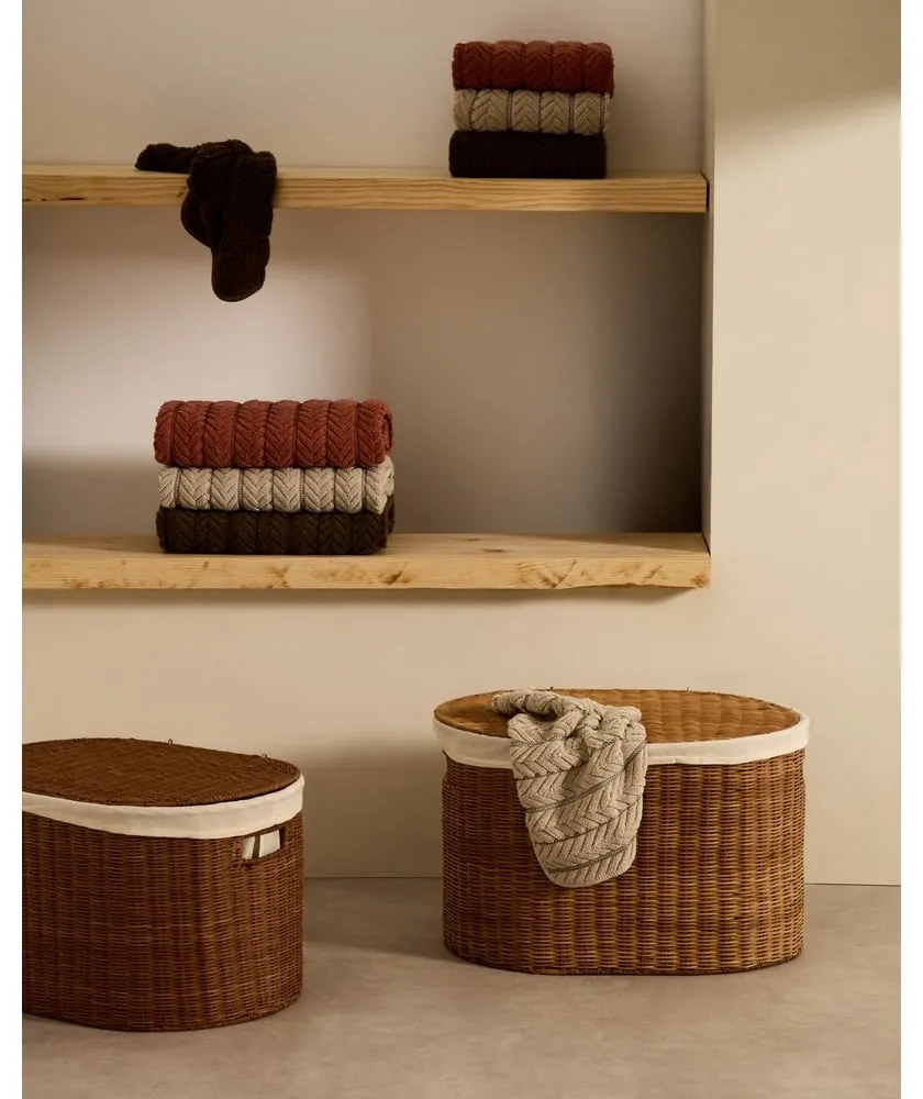 Rattan tárolókosár szett 2 db-os 50x36x32 cm Indali – Kave Home