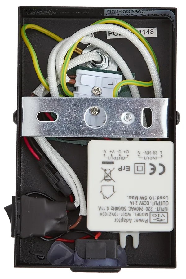 Modern fekete fali lámpa sötét bronz állítható USB-C-vel - Croft