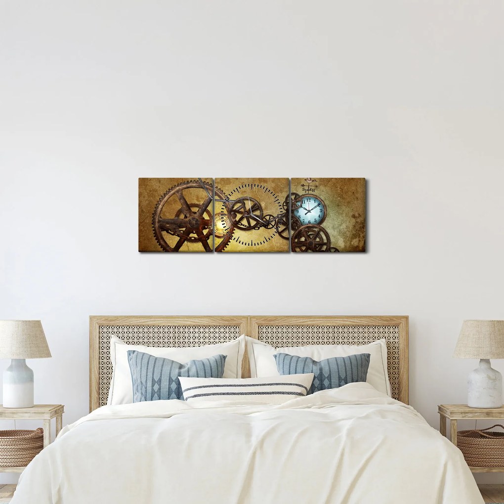 Kép a történelmi óramozgásokról (órával) (90x30 cm)