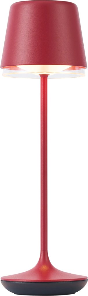 Piros asztali lámpa LED-del, IP65, újratölthető, töltőállomással - Treble