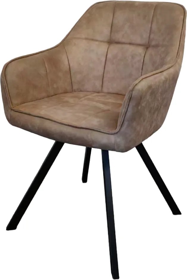 Forgó étkezőszék, szürkésbarna szövet csiszolt bőr hatással, SAMANTA