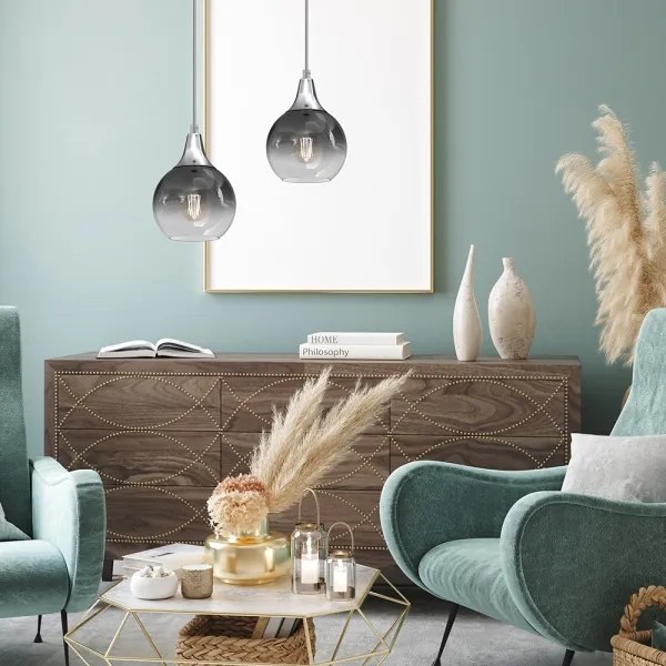 Csillár zsinóron MONTE 1xE27/60W/230V á. 15 cm matt króm