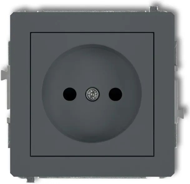 Karlik Deco grafit matt földelés nélküli szimpla aljzat 28DGP-1