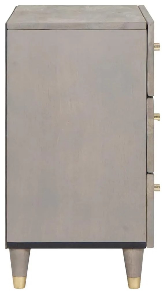 Éjjeliszekrény fiókkal Szürke 50 x 33 x 62 cm tömör mangófa