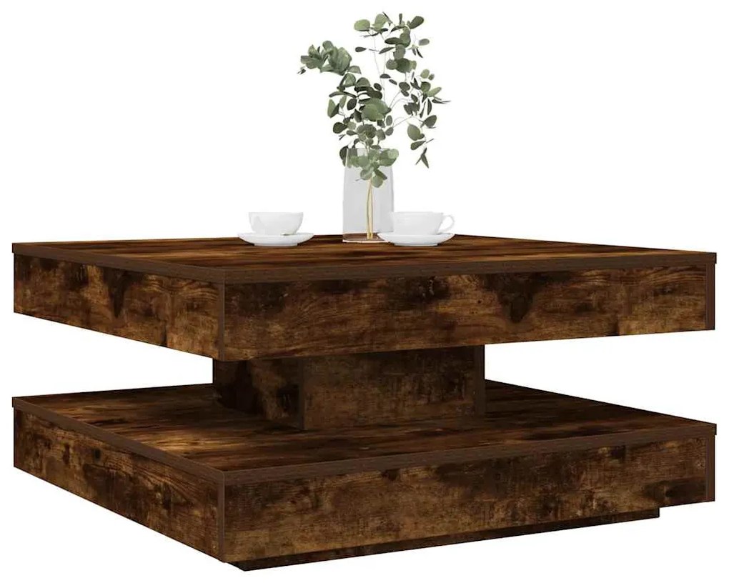 Füstös tölgy dohányzóasztal 360 fokban forgatható 70x70x34,5 cm