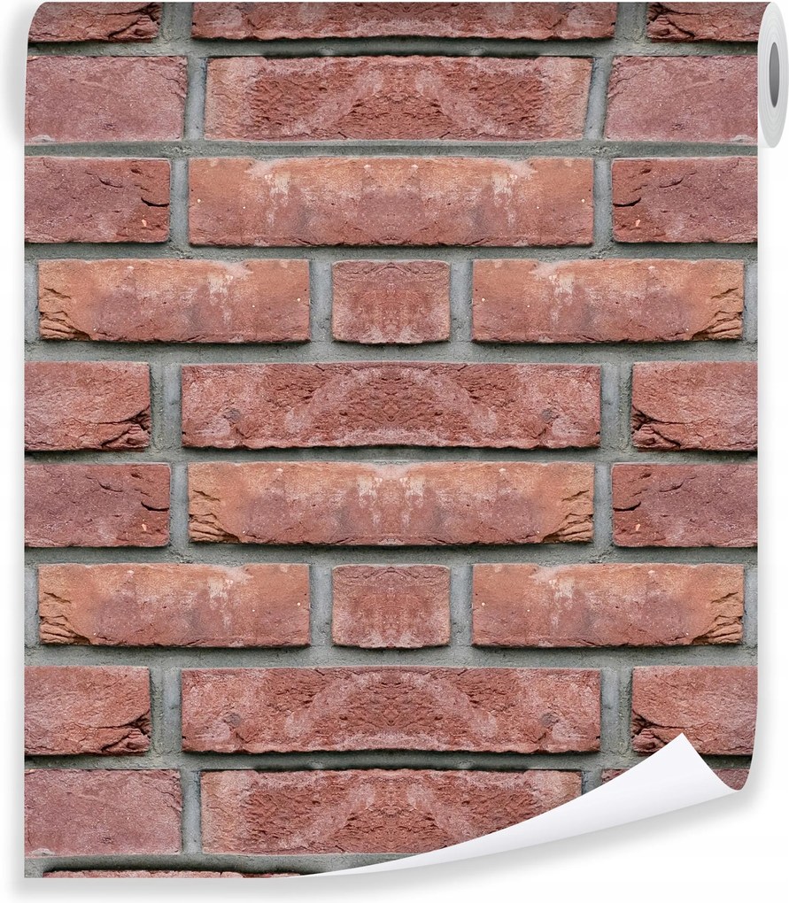 Fali Tapéta Tégla Piros 3D Konyha Előszoba Tekercs 10M Ragasztó