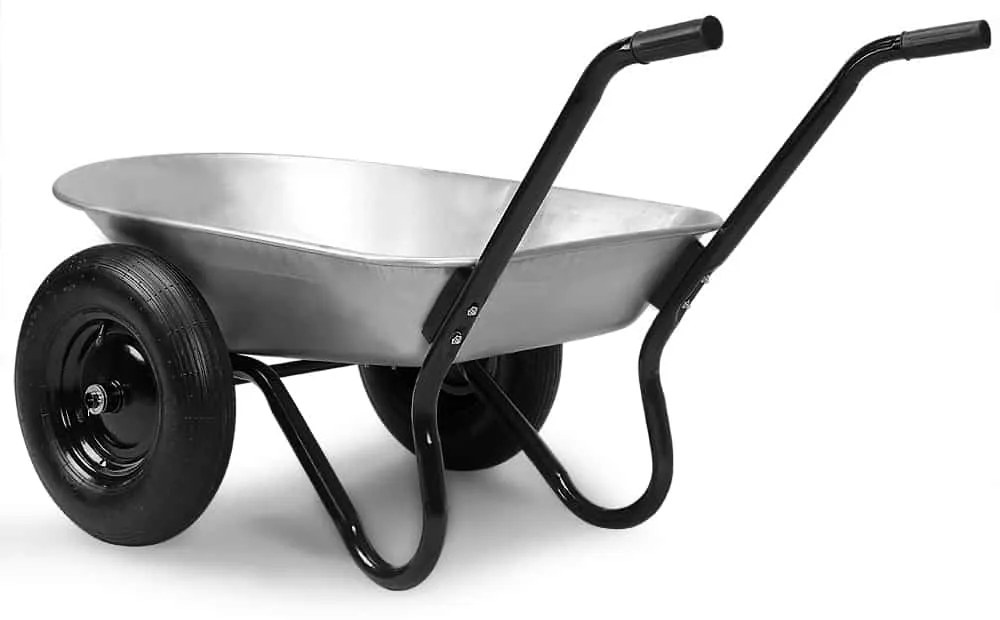 DAMO horganyzott talicska, max. kapacitás 100l/150kg, 2 gumiabroncs, ezüst/fekete