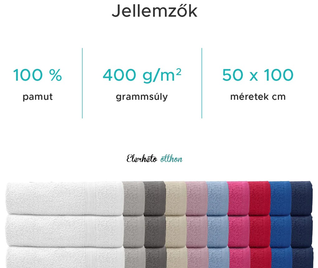 ELEGANZA törölköző 50x100 cm rózsaszín, 100% pamut
