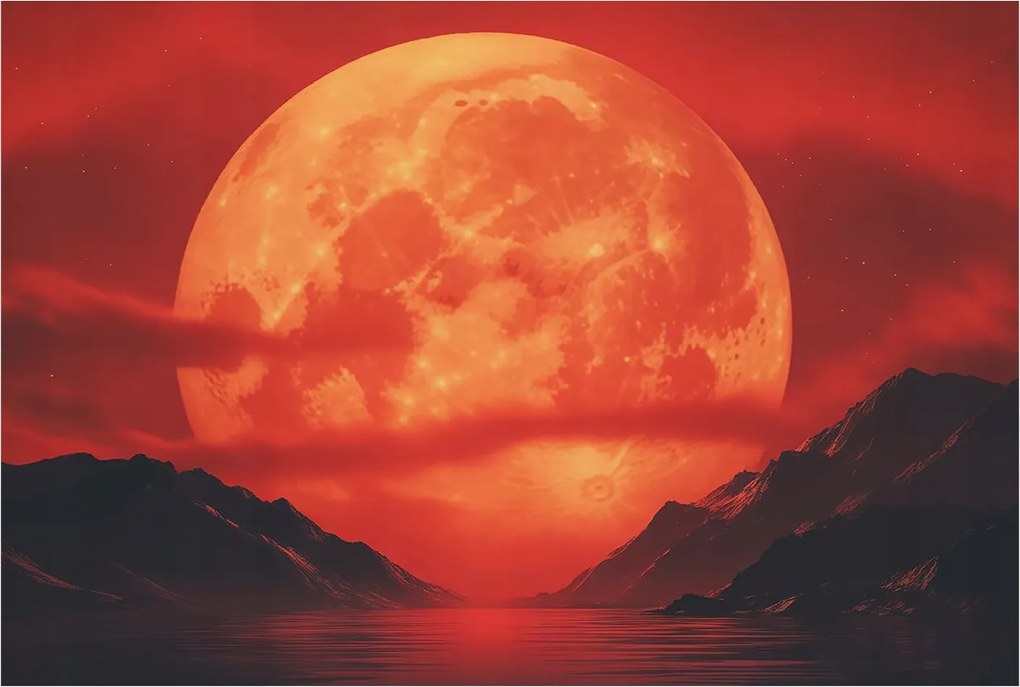 Dekoratív fotótapéta falra Egyszerű összeszerelés Éjszakai jelenség 104x70 Ragasztó