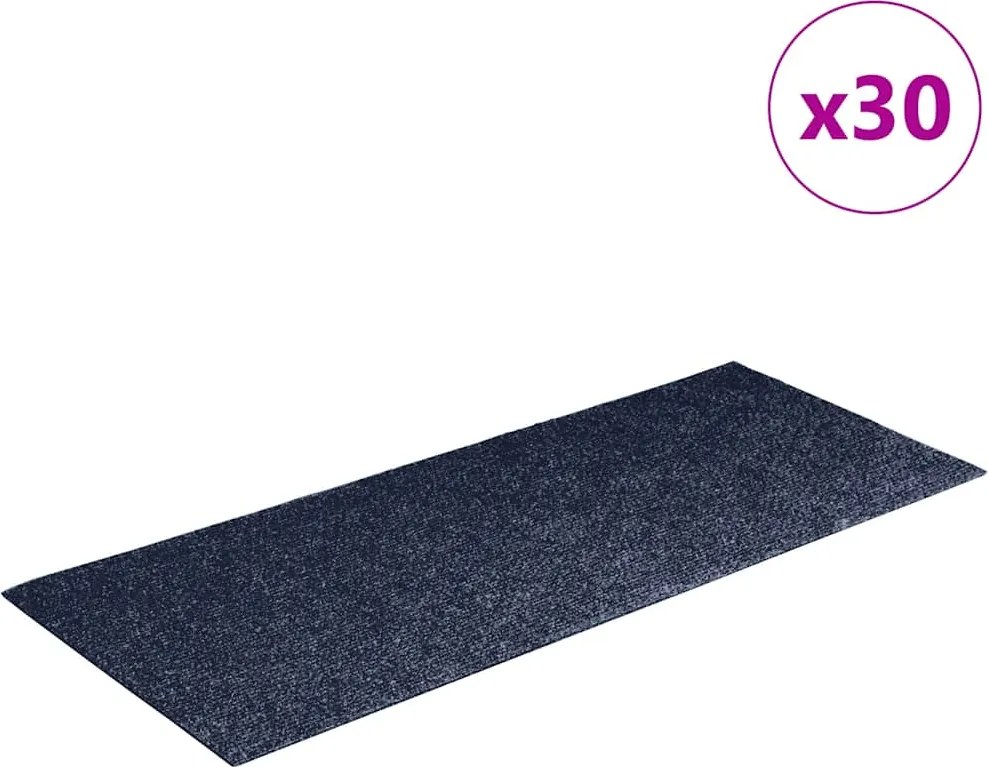 vidaXL öntapadós lépcsőszőnyegek 30 db 60 x 25 cm szürke-kék téglalap alakú