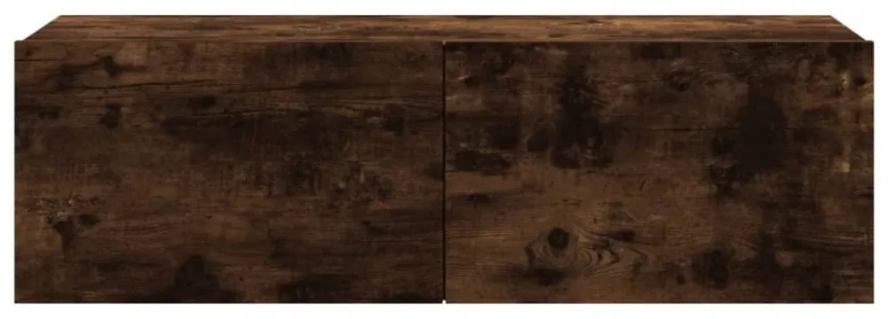füstös tölgy színű szerelt fa fali TV-szekrény 100 x 30 x 30 cm