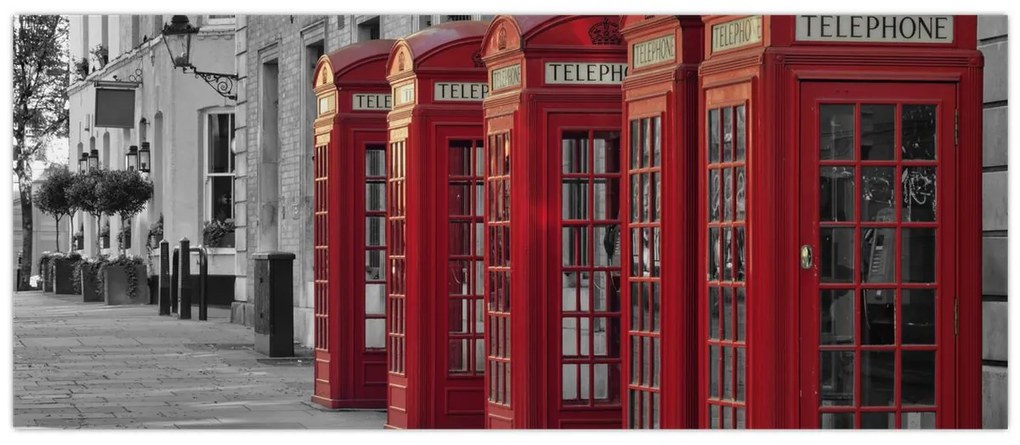 Kép - Londoni telefonfülkék (120x50 cm)