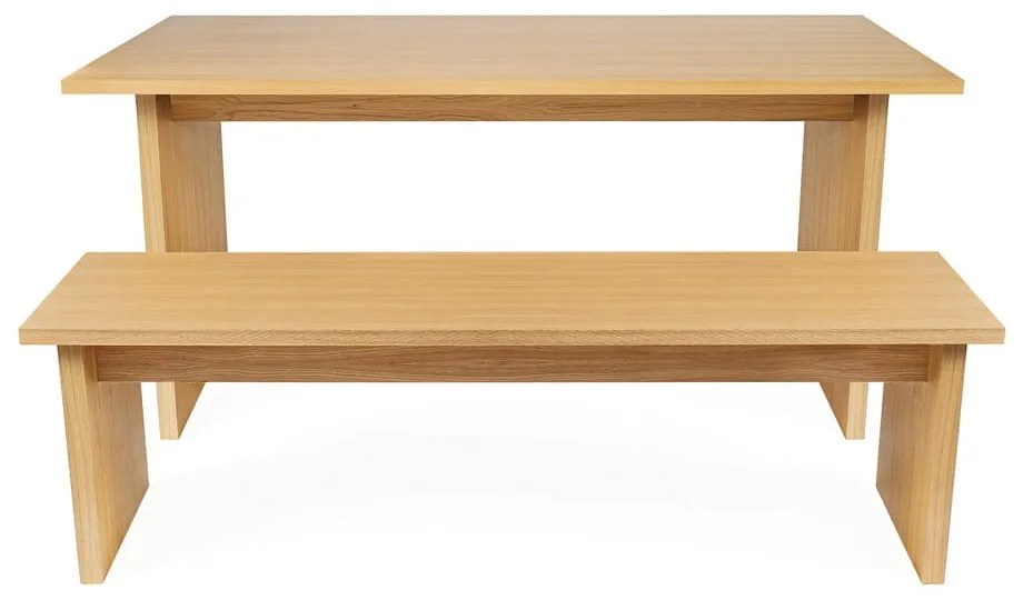 Étkezőasztal tölgyfa dekoros asztallappal 90x160 cm Stripe – Woodman