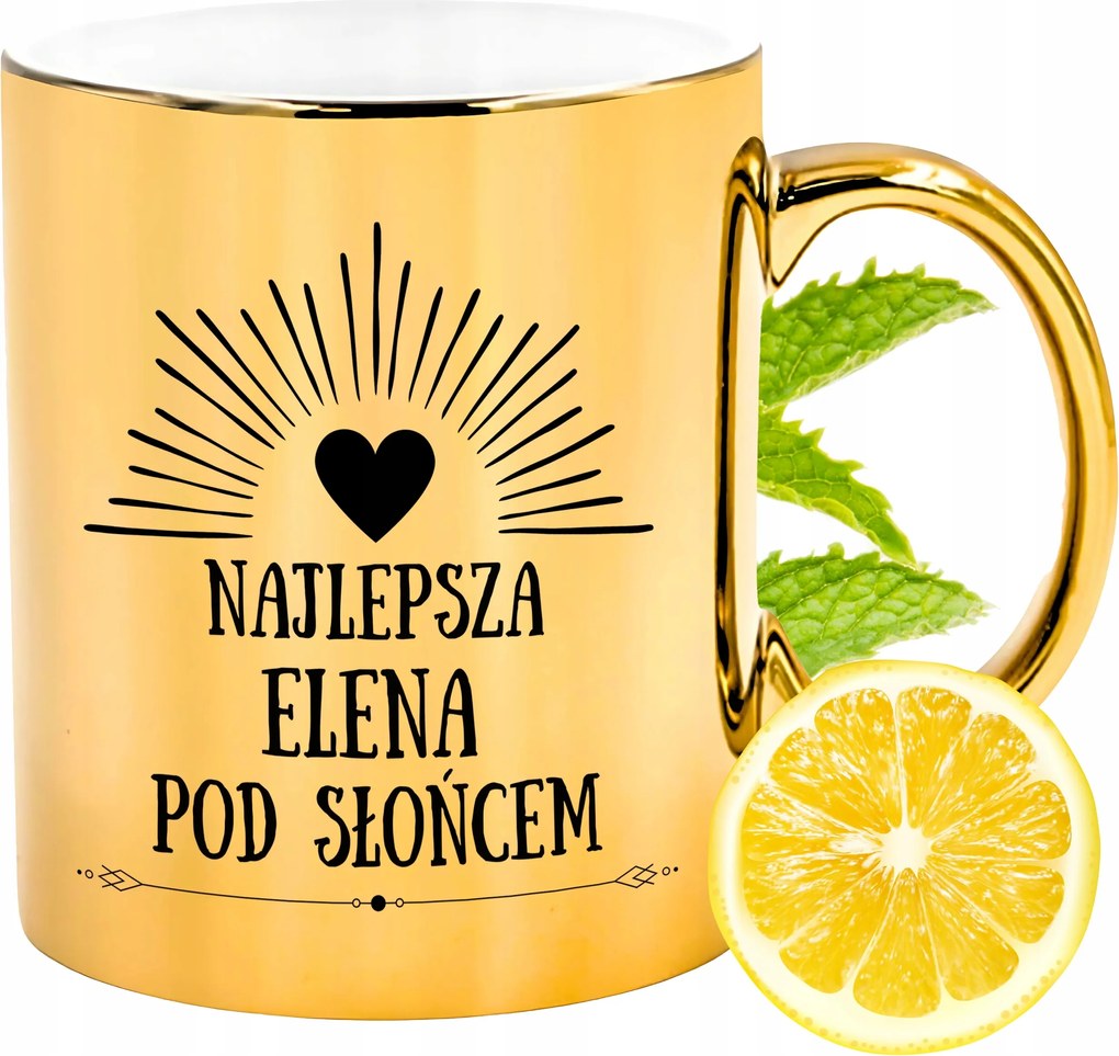 Prémium Arany Csillogó Bögre Elena Ajándék Nyomtatott Fotóval