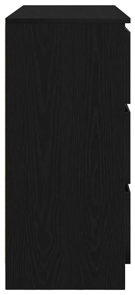 fekete tölgy szerelt fa tálalószekrény 100x35x76 cm