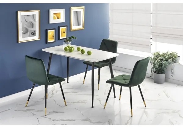 Étkezőasztal ALARA fehér márvány dekor/fekete