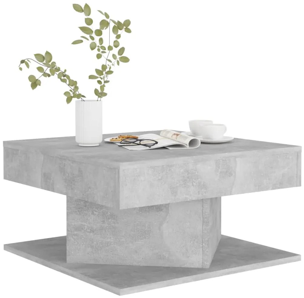 Betonszürke szerelt fa dohányzóasztal 57 x 57 x 30 cm