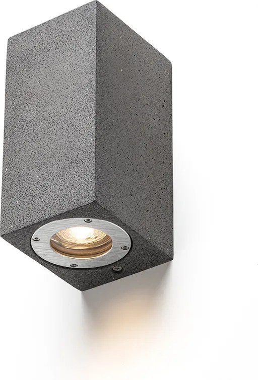 RENDL KANE II fali lámpa beton/dekor sötét gránit 230V LED GU10 2x5W IP65