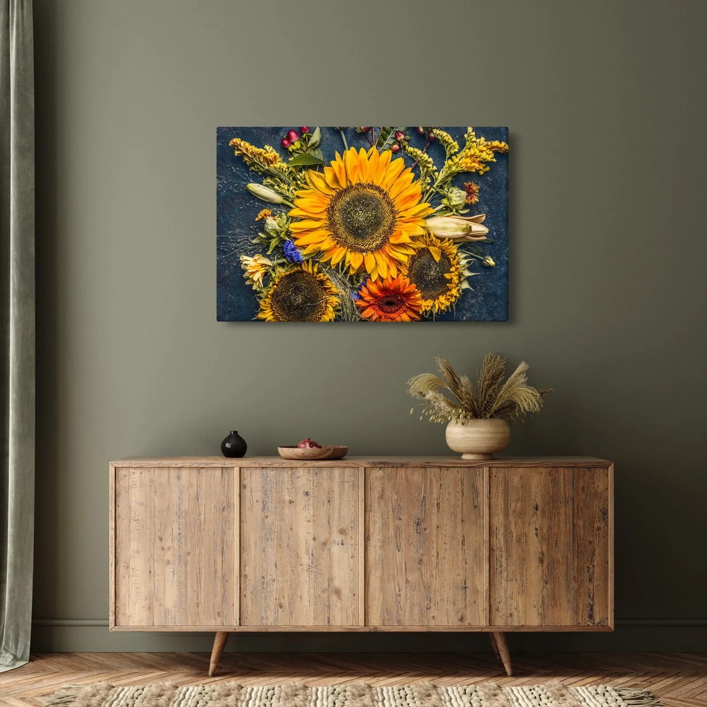 Kép - Őszi virágok (90x60 cm)