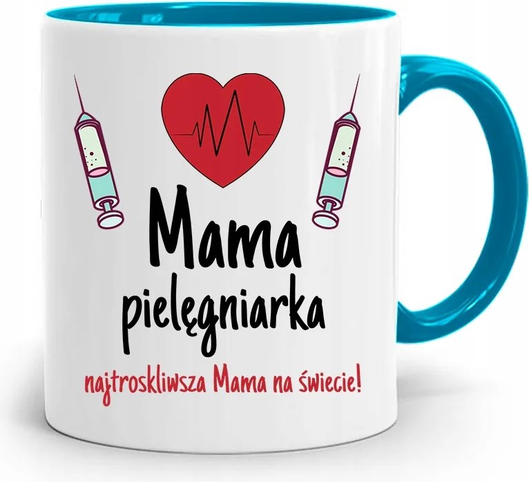 Kék Bögre Anyukáknak Ápolónő Ajándék fényképes nyomtatással