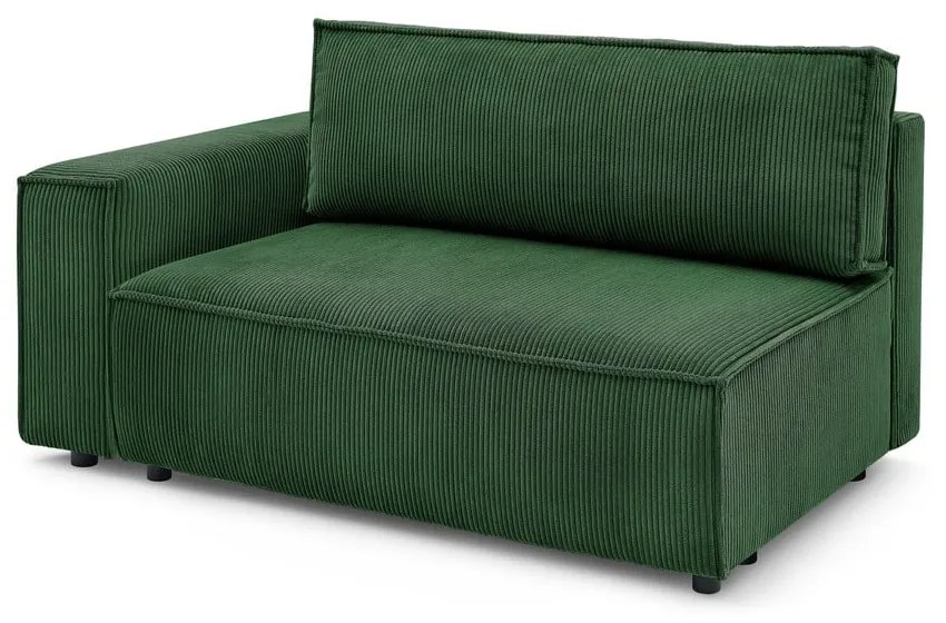 Zöld kordbársony kanapé modul (bal oldali) Nihad modular – Bobochic Paris