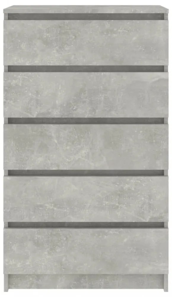 betonszürke szerelt fa fiókos szekrény 60 x 36 x 103 cm