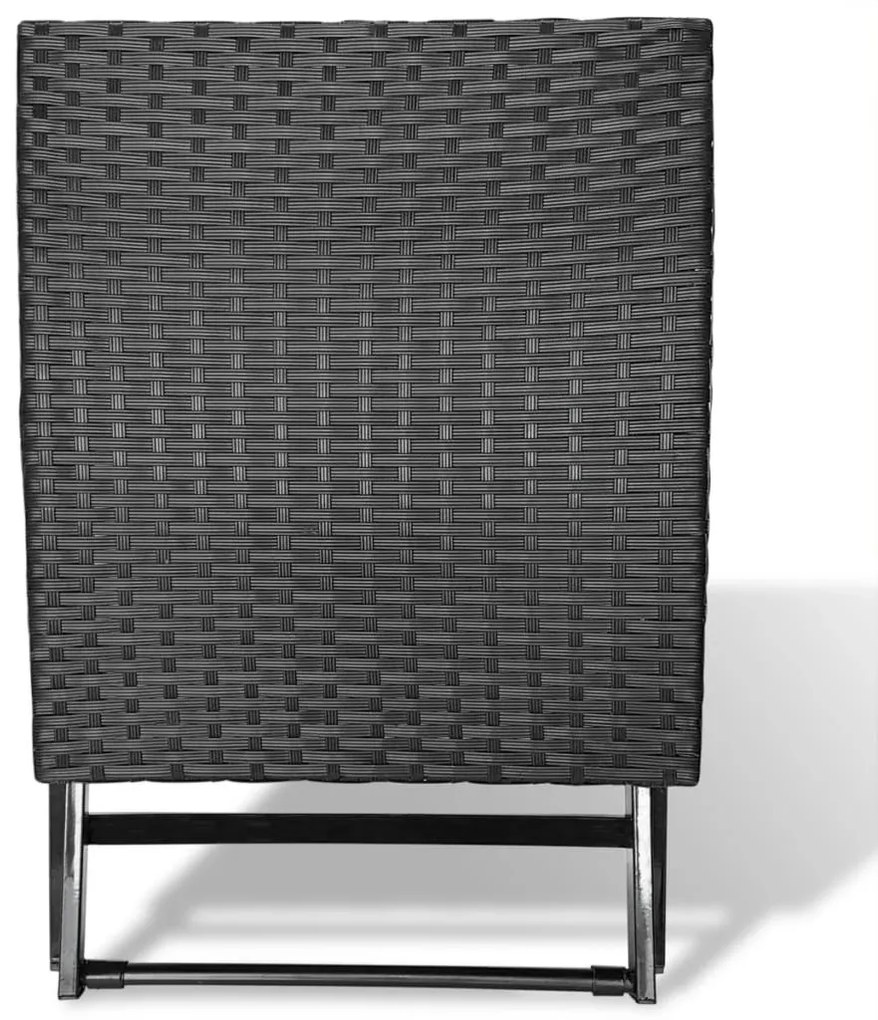 Fekete összecsukható polyrattan ülőke
