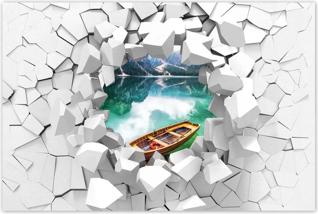 Poszterek 90x60 Csónak a hegyi tavon