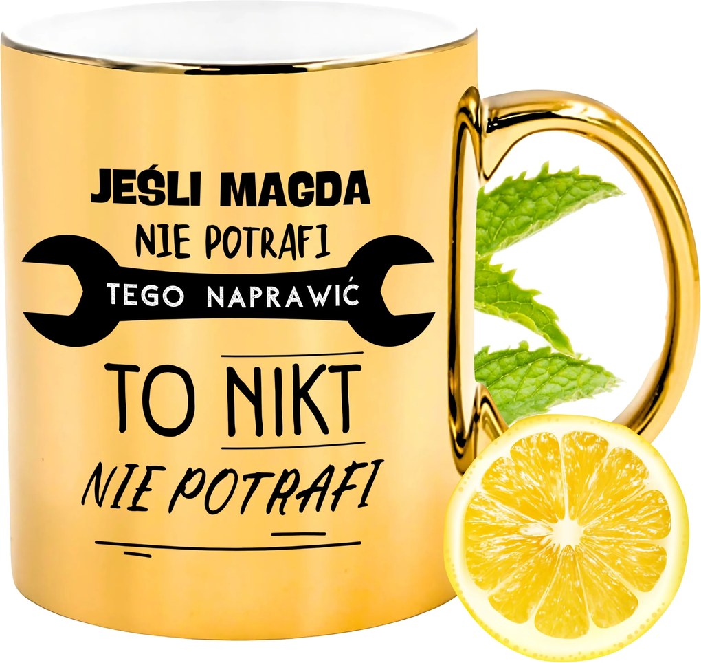 Prémium Arany Csillogó Bögre Magdinak Ajándék Nyomtatott Fotóval