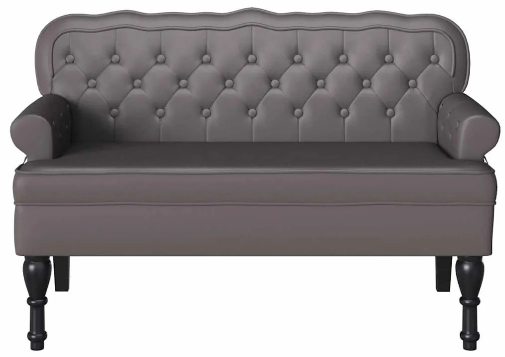 Chesterfield Pad Szürke 119.5 x 64.5 x 75 cm Műbőr