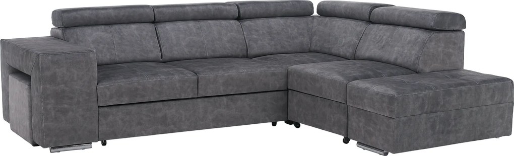 Ülőgarnitúra, szürke, jobbos, MALAGA