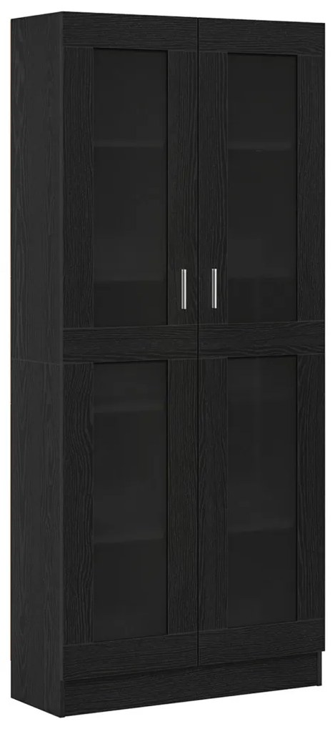 Könyvespolcok 2 db Fekete tölgyből 82,5x30,5x185 cm Műszaki fa