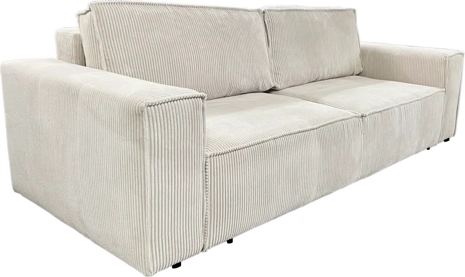 Kihúzható heverő, bézs, HARPERA BIG SOFA