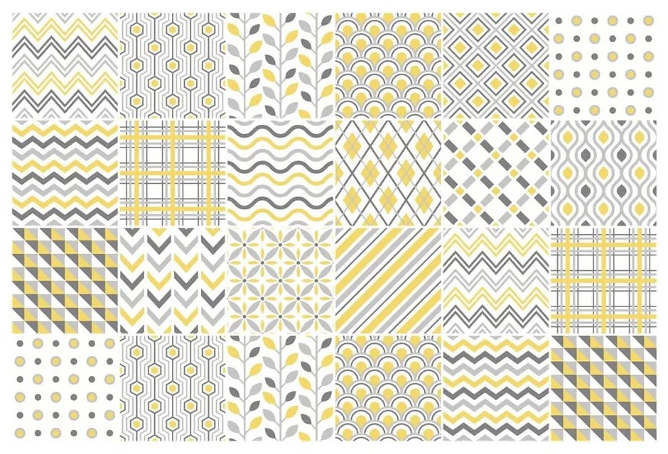 Stockholm 24 db-os dekoratív falimatrica szett, 10 x 10 cm - Ambiance