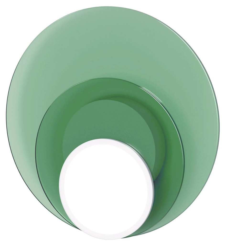 Mennyezeti / fali lámpa DOT 06, többféle változat - TUNTO Modell: fekete keret és borító, zöld üveglap / tölgy rétegelt lemez